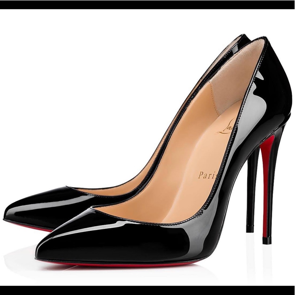 Christian Louboutin Pigalle 120 Black Patent Heels